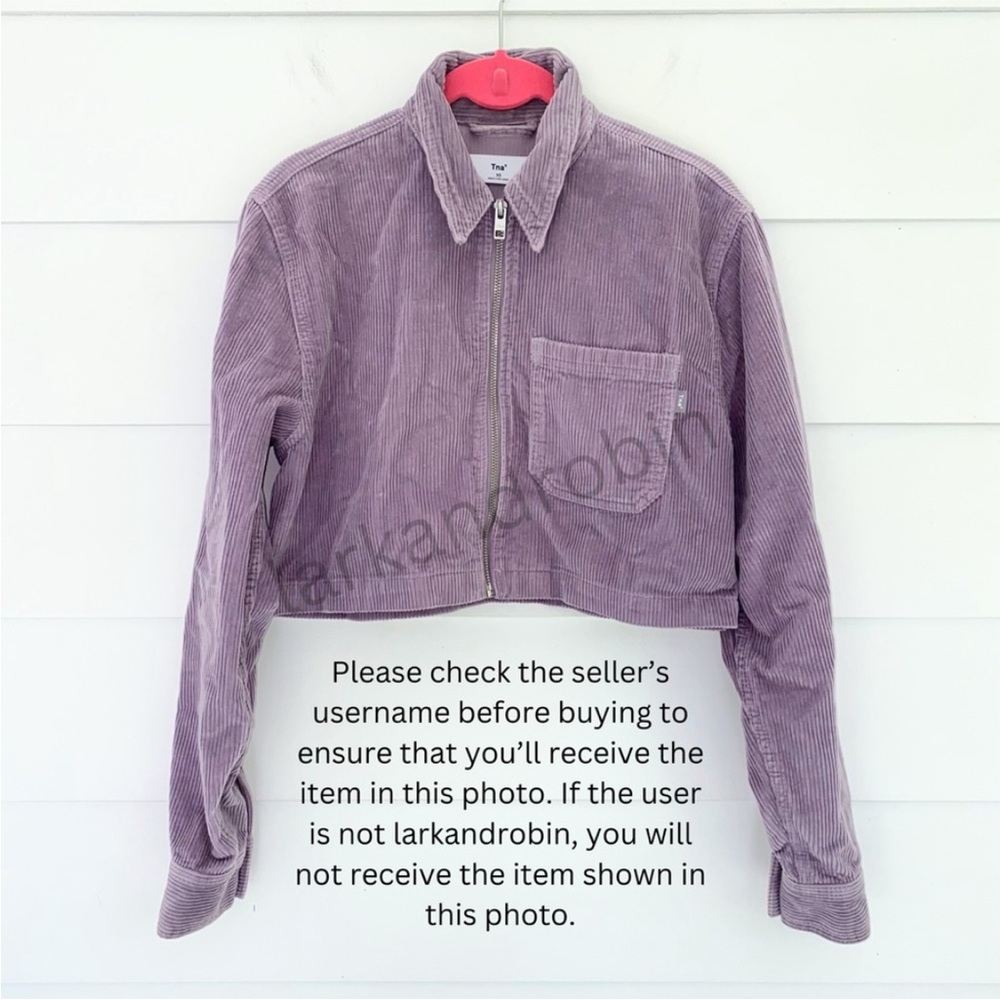 Aritzia TNA Dixon Corduroy Cropped Jacket Purple Ash - Picture 12 of 16